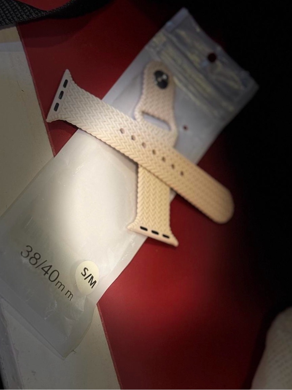 Beige Braided Silicone Smartwatch Band for 38/40mm